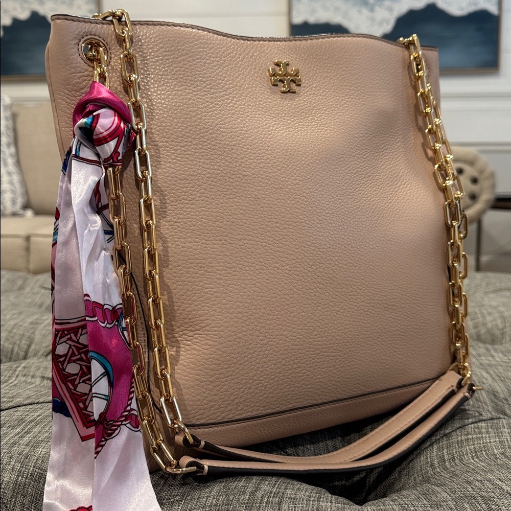 Tory Burch Marsden Swingpack Pink Blush Leather Gold Chain Convertible Crossbody - Picture 3 of 17